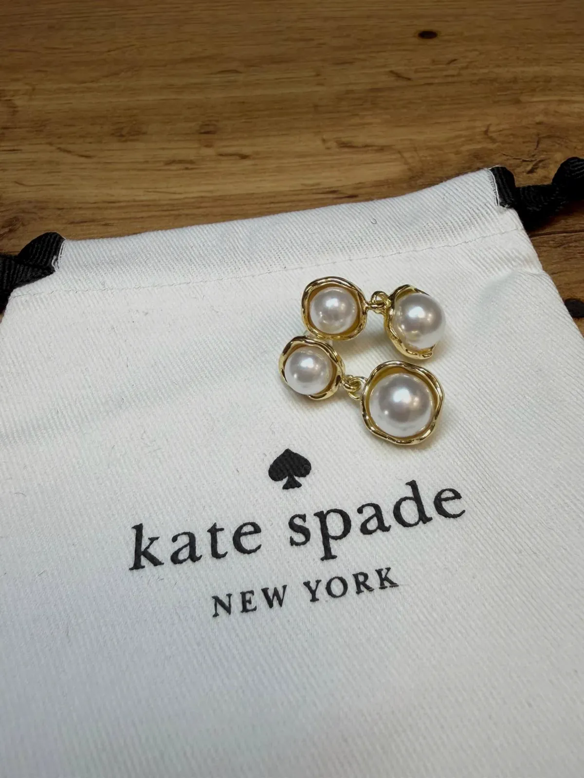 Boucles d'oreilles Kate Spade perles dorées – Kate Spade – doré – taille Taille unique 5