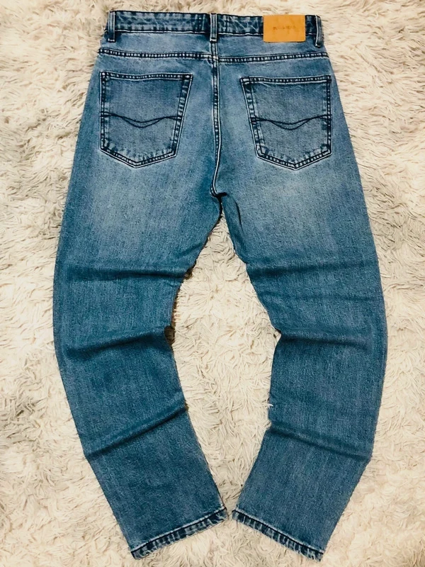 Pull&Bear Modern Straight Fit Jeans Mid Blue Denim Oldmoney Streetwear Casual - Size 42 EU (L)
