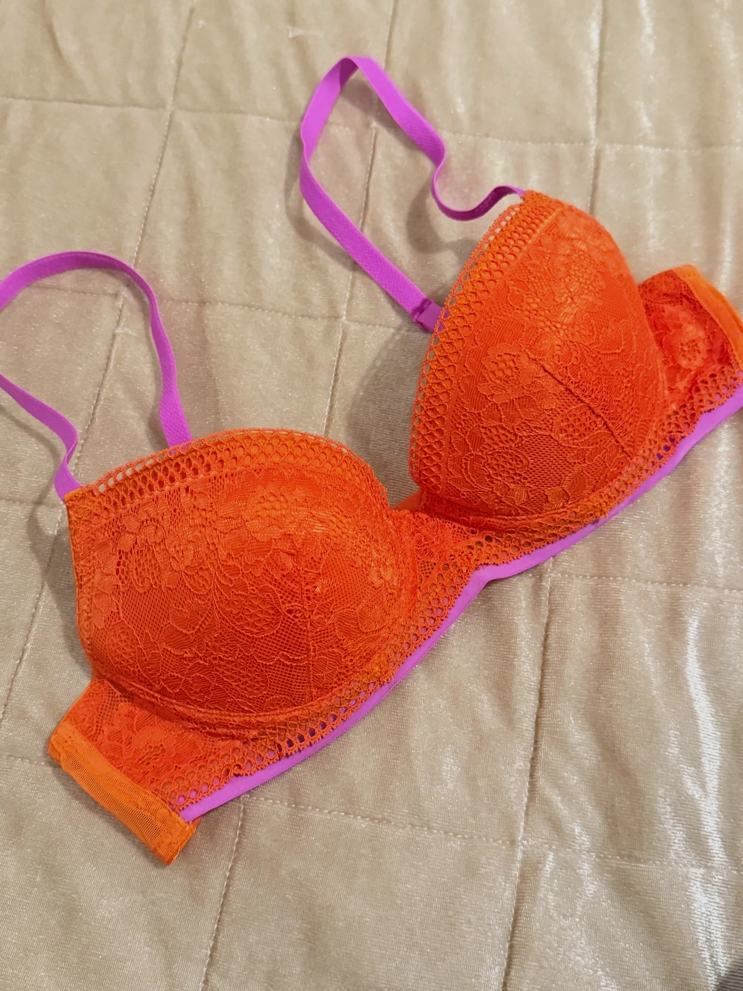 Soutien-gorge dentelle orange Undiz 85B