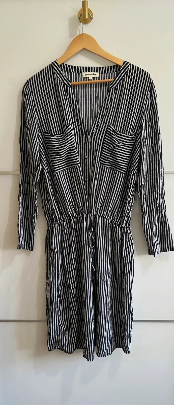 Robe Grain de Malice T44 rayée 100% viscose fluide taille ajustable