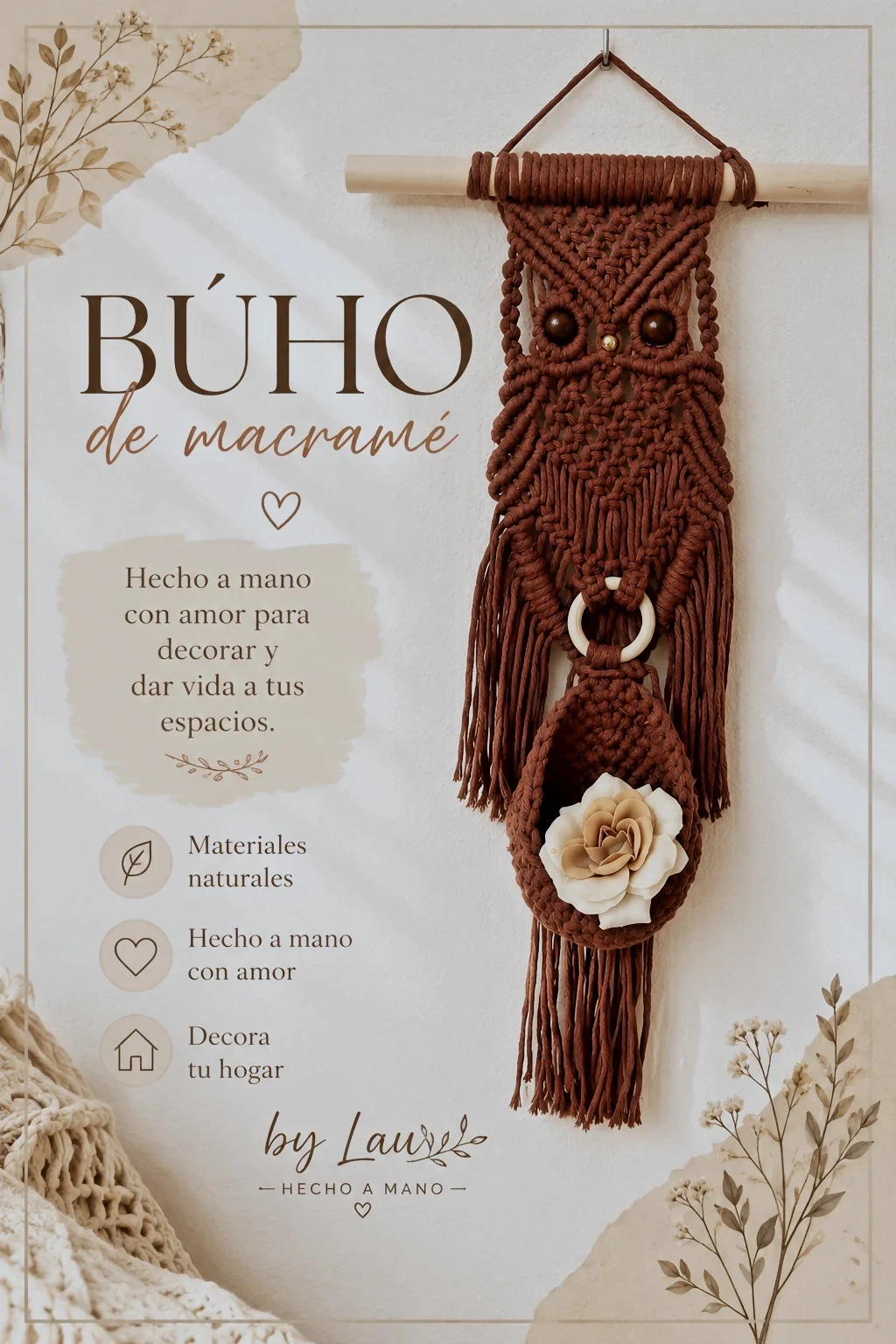 Tapiz búho macramé