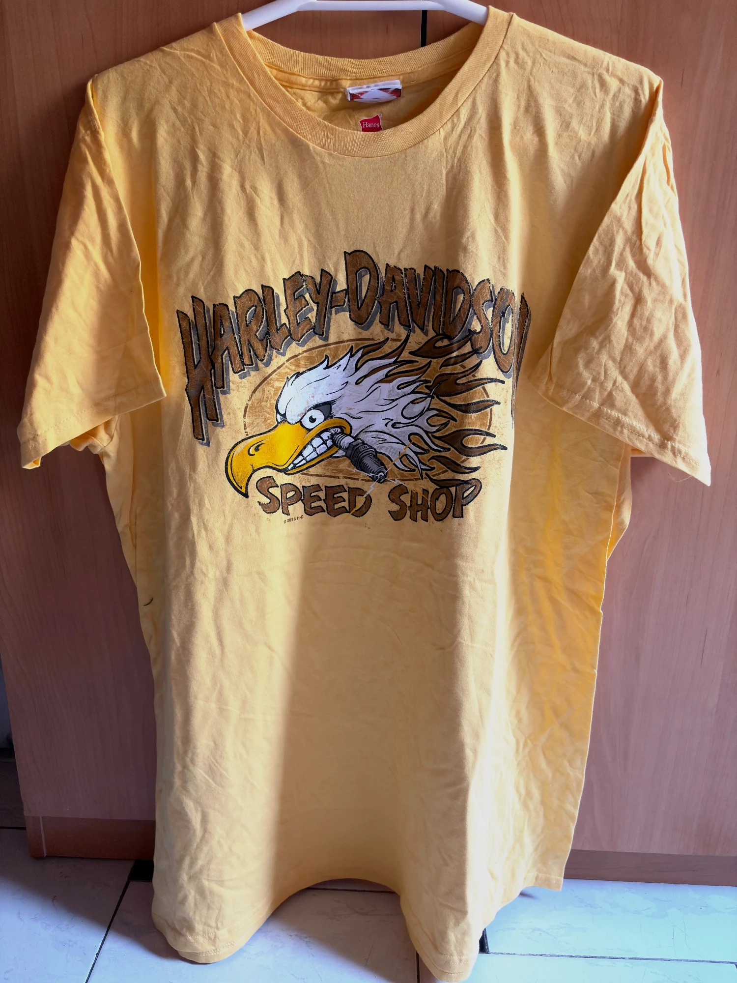 Camiseta Harley-Davidson Speed Shop amarilla talla XL