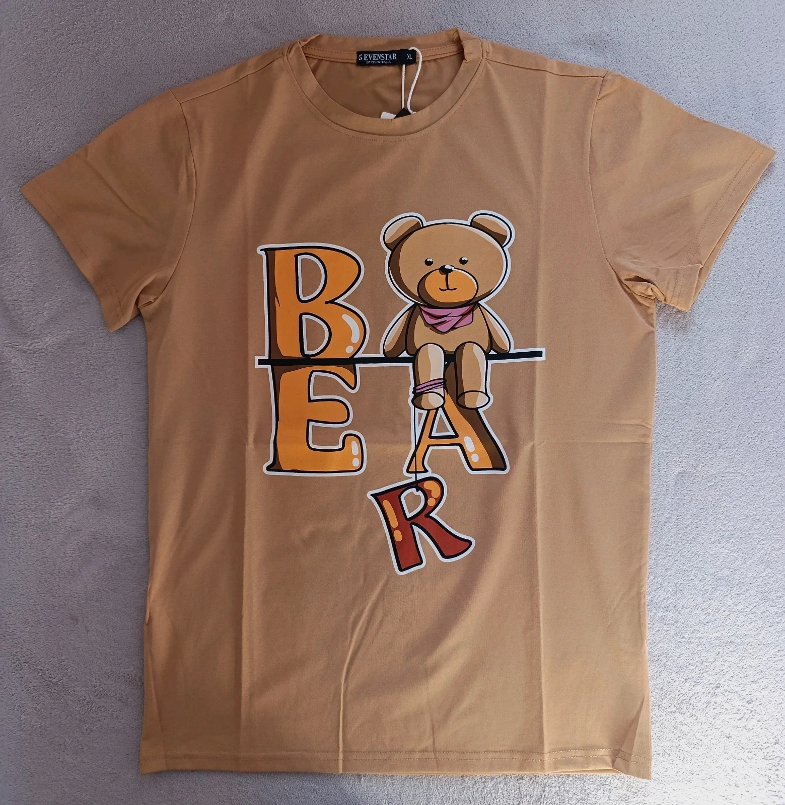 Camiseta manga corta beige con estampado teddy bear Talla XL unisex – Bear – taille XL