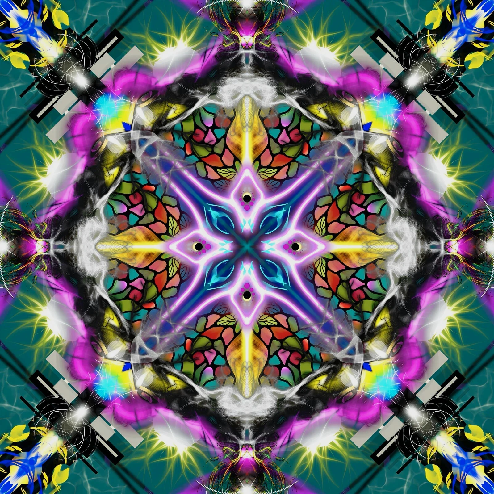 Mandala décoration murale zen bohème fleur motifs géométriques 29x29