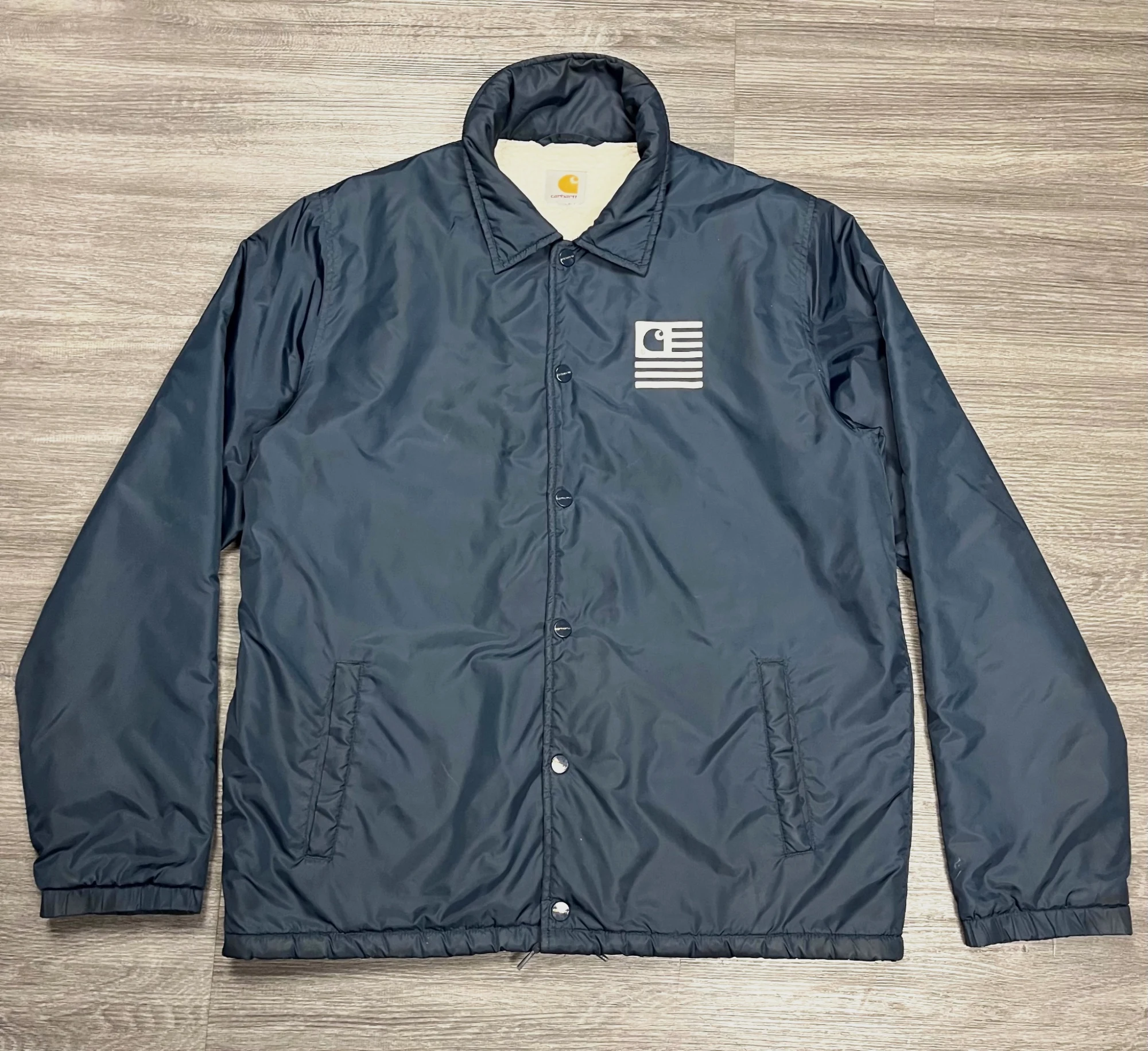 Veste Carhartt WIP Coach Jacket doublée moumoute / sherpa - Bleue Marine - M -