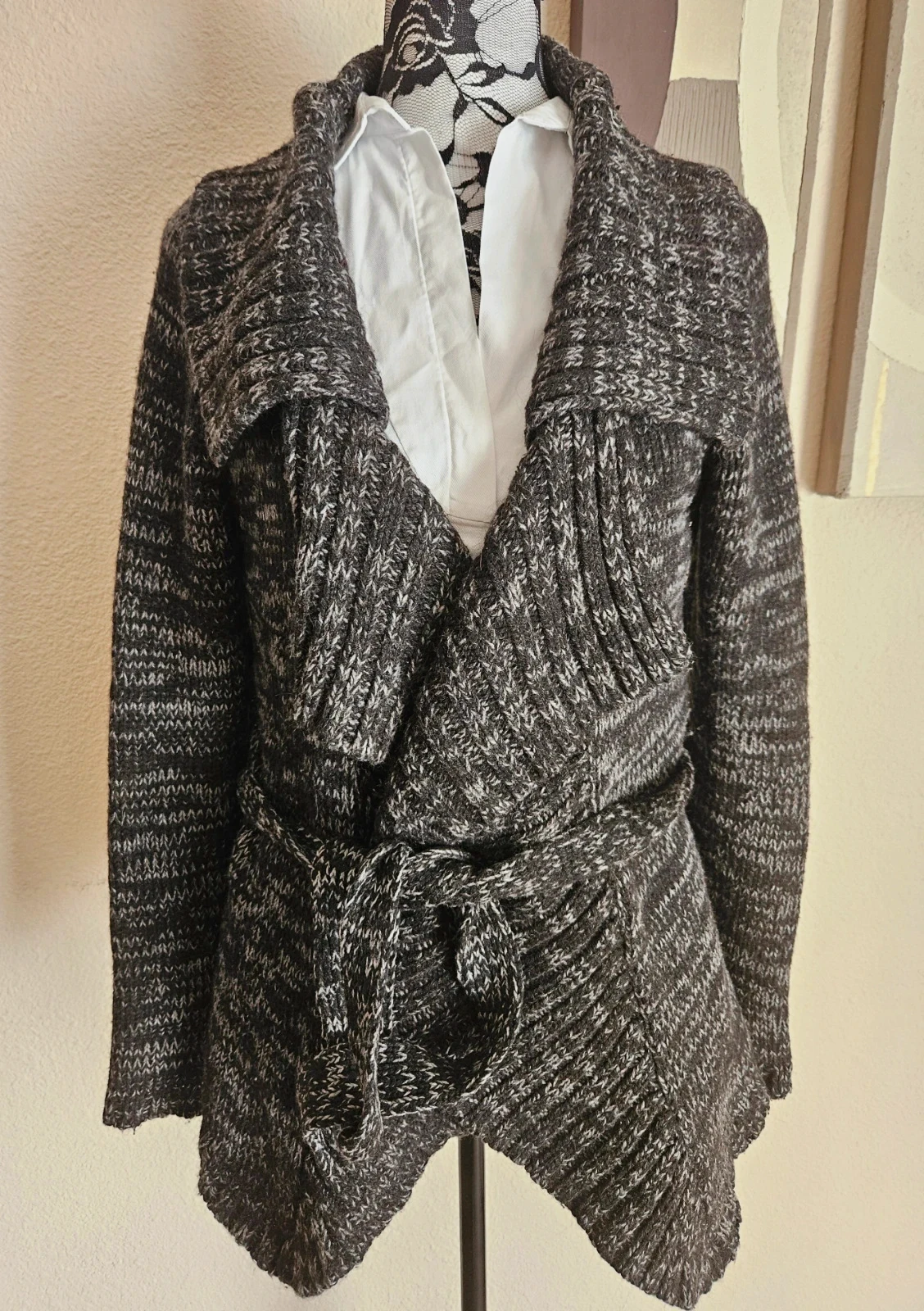 Magnifique gilet ceinturé chaud - Caroll - Alpaga et Laine – Caroll – taille S / 36 / 8