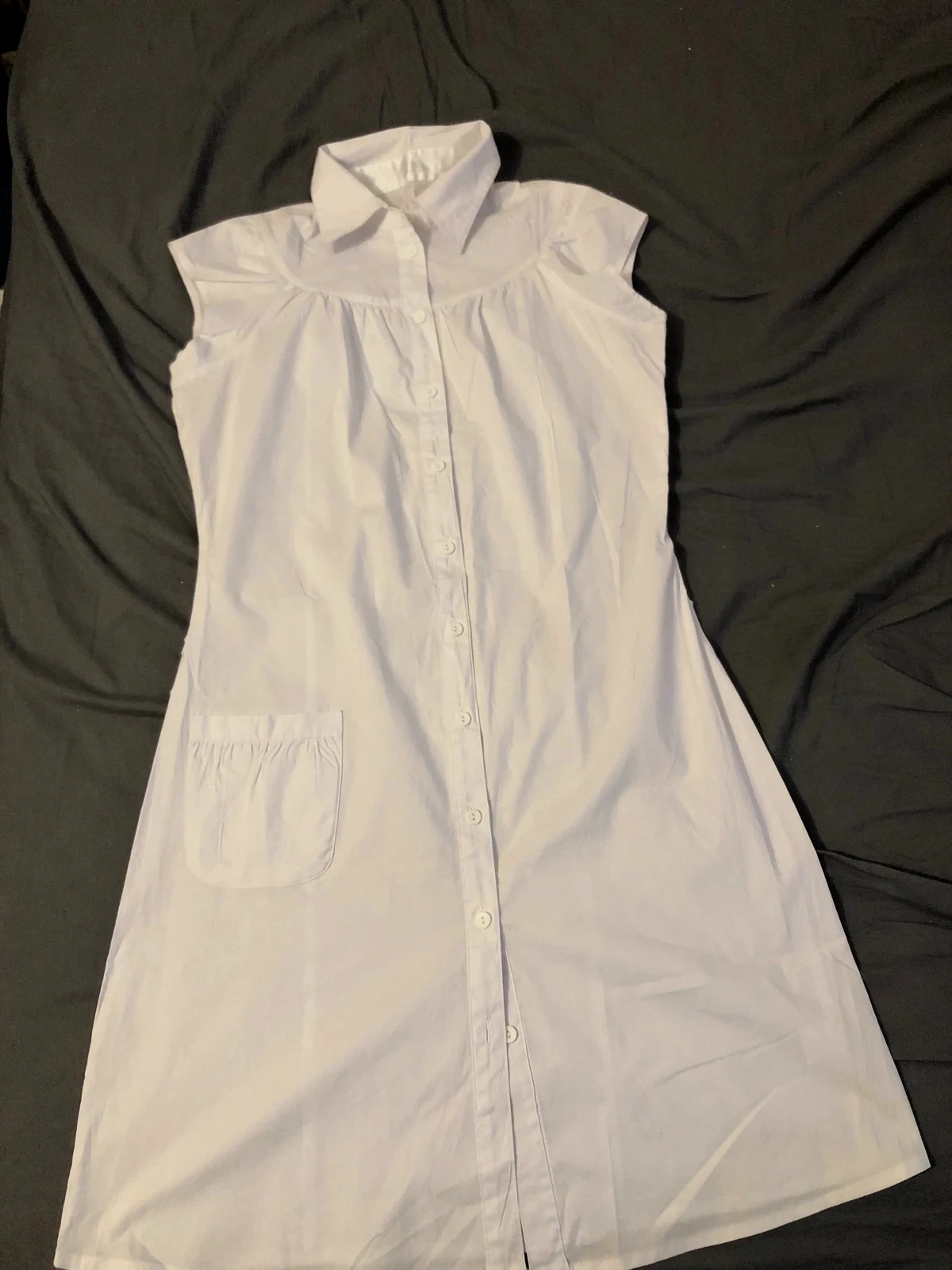 Robe chemise blanche sans manches, taille 38, très bon état