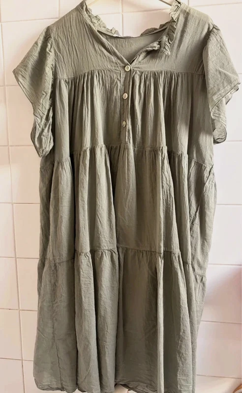 Robe voile coton kaki 36/44