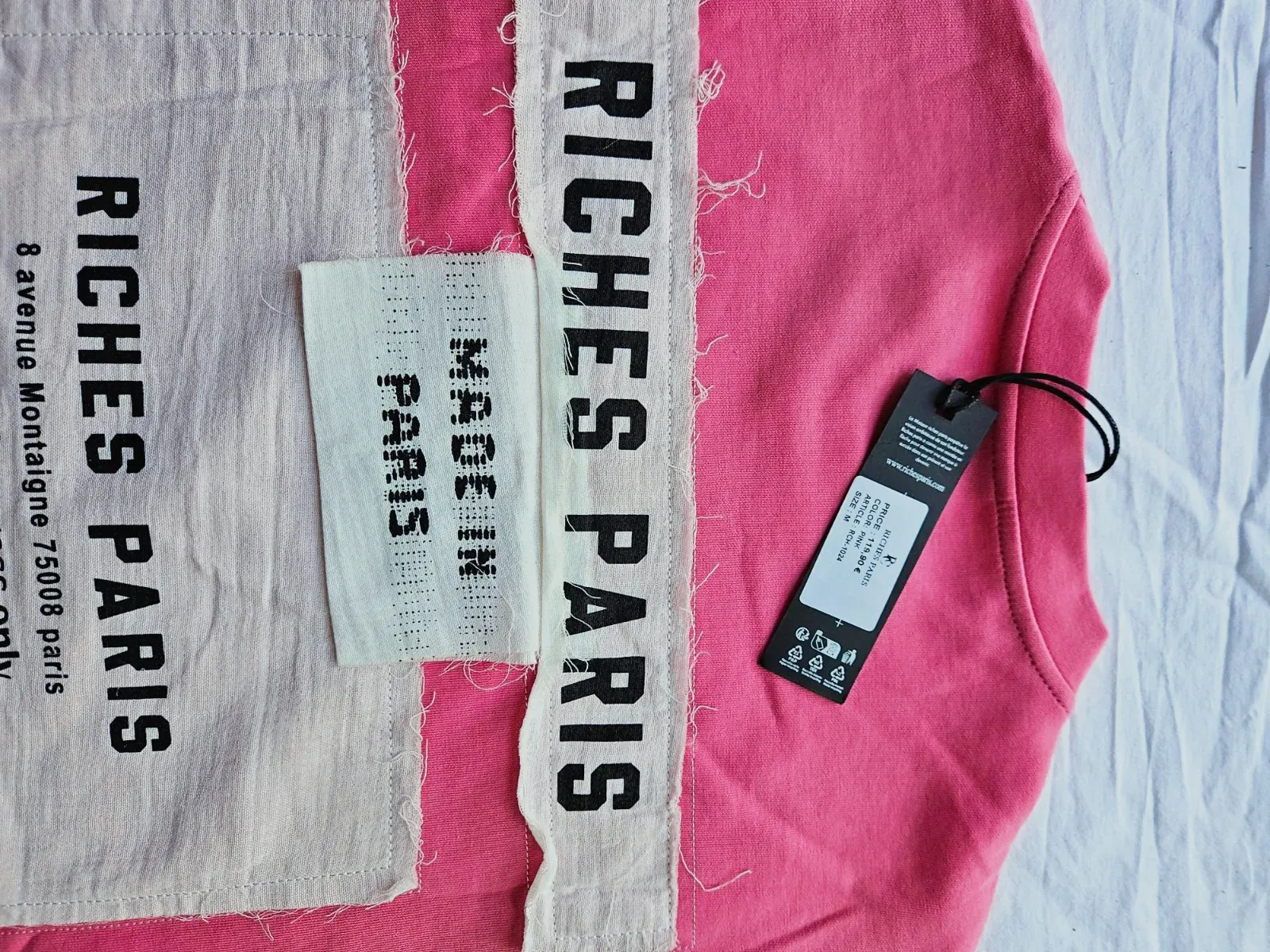 T-shirt rose fuchsia manches courtes – Riches Paris – rose fuchsia – taille S 5