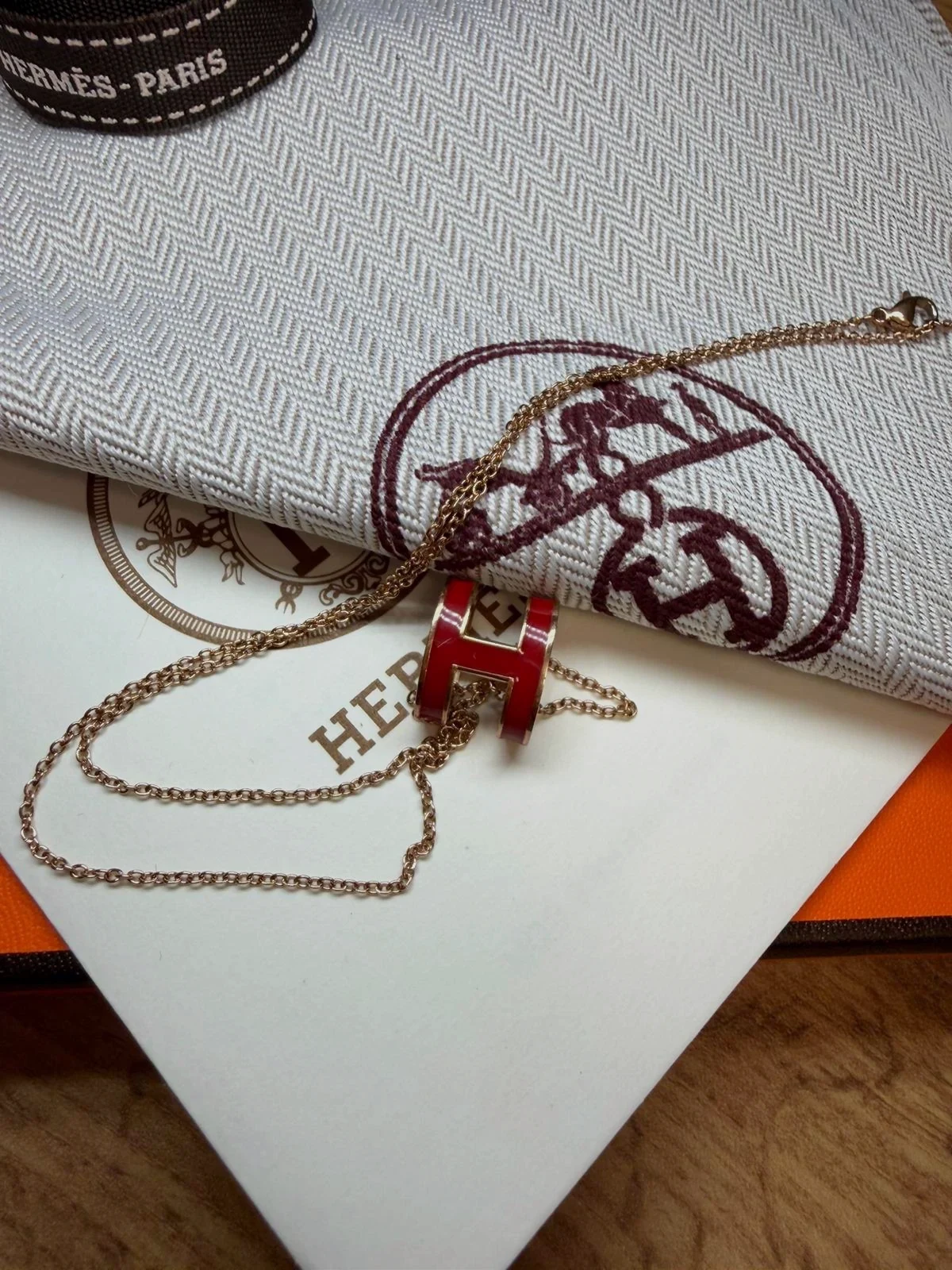 Pendentif Collier Hermès Pop H Rouge