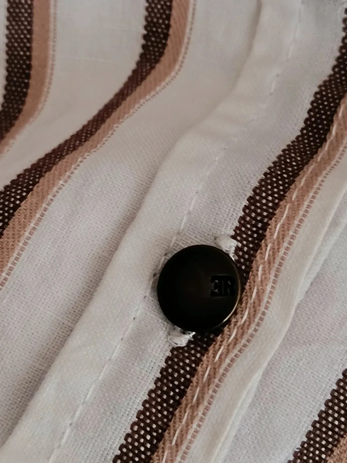 Sobrecamisa de Lino Elisa Rivero - Estilo Sahariana a Rayas🔥🔥 – ELISA RIVERO – taille XL / 42 / 14 4