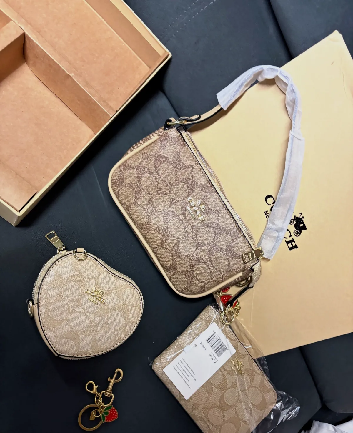 Ensemble de pochettes Coach beige – Coach – beige – taille Taille unique 5