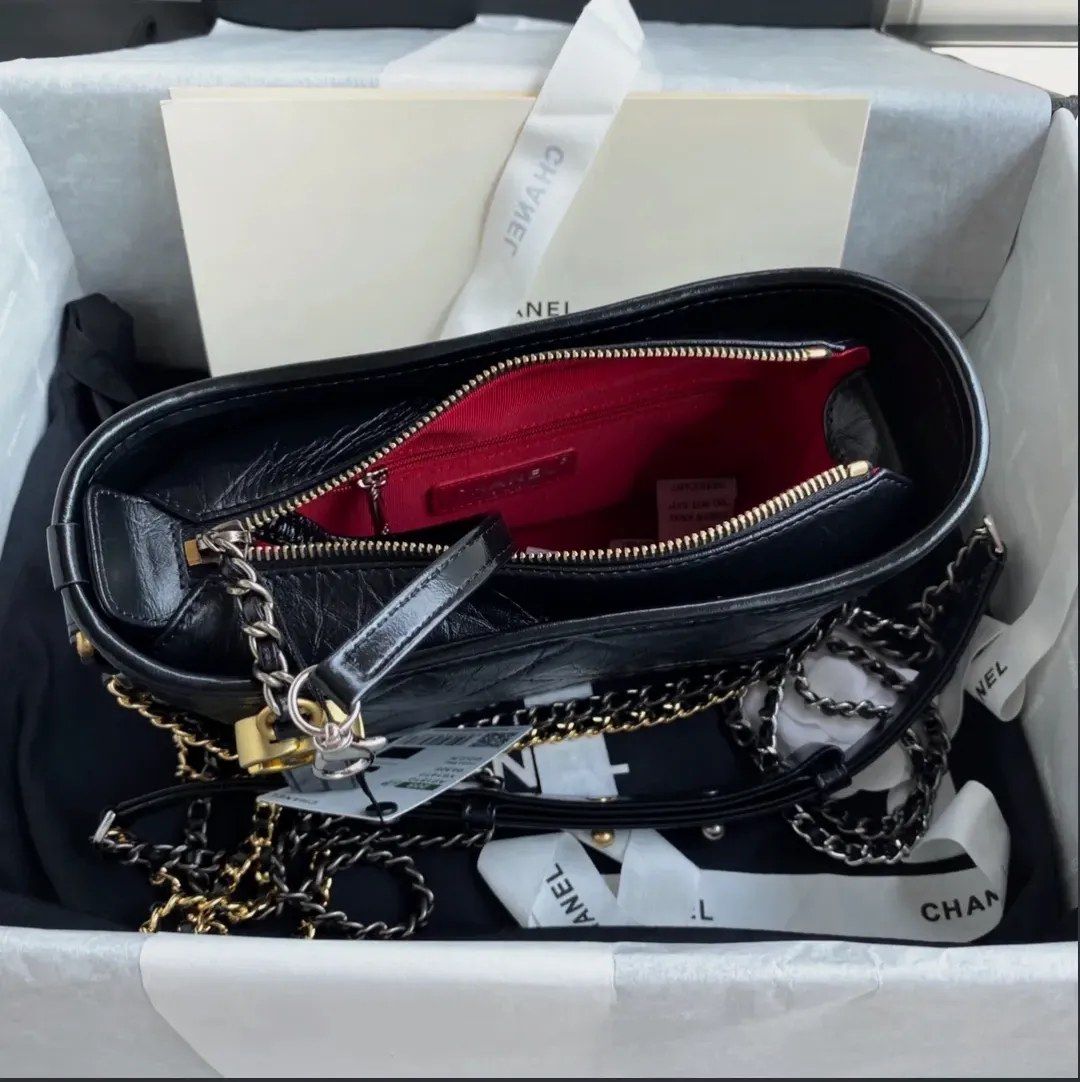 Chanel sac à main chaîne dorée noir – Chanel – noir – taille Taille unique 7