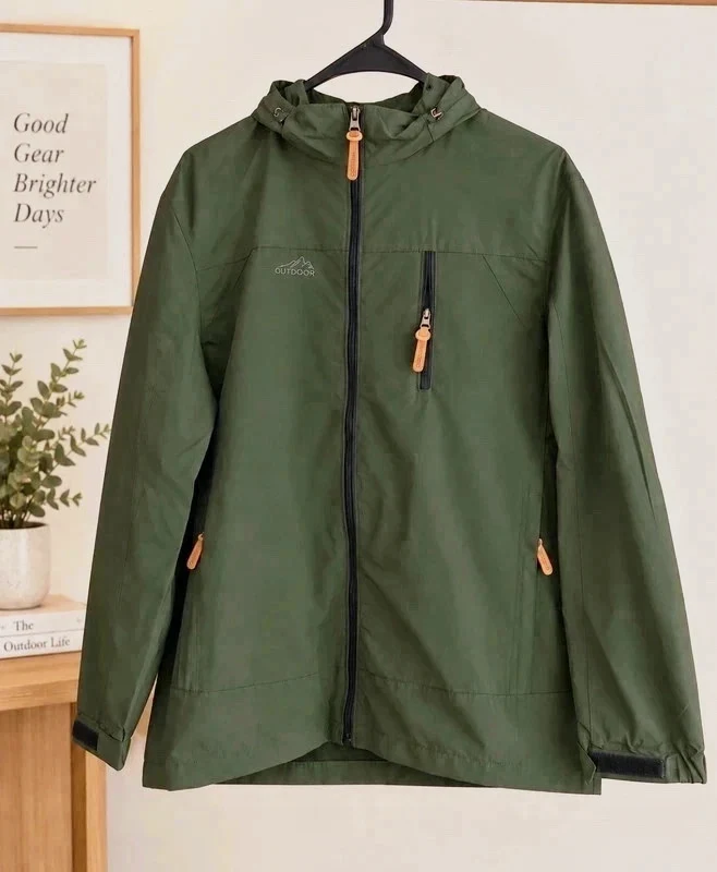 Unisex Waterproof Jacket – S, M, L Available – Gray & Olive Green