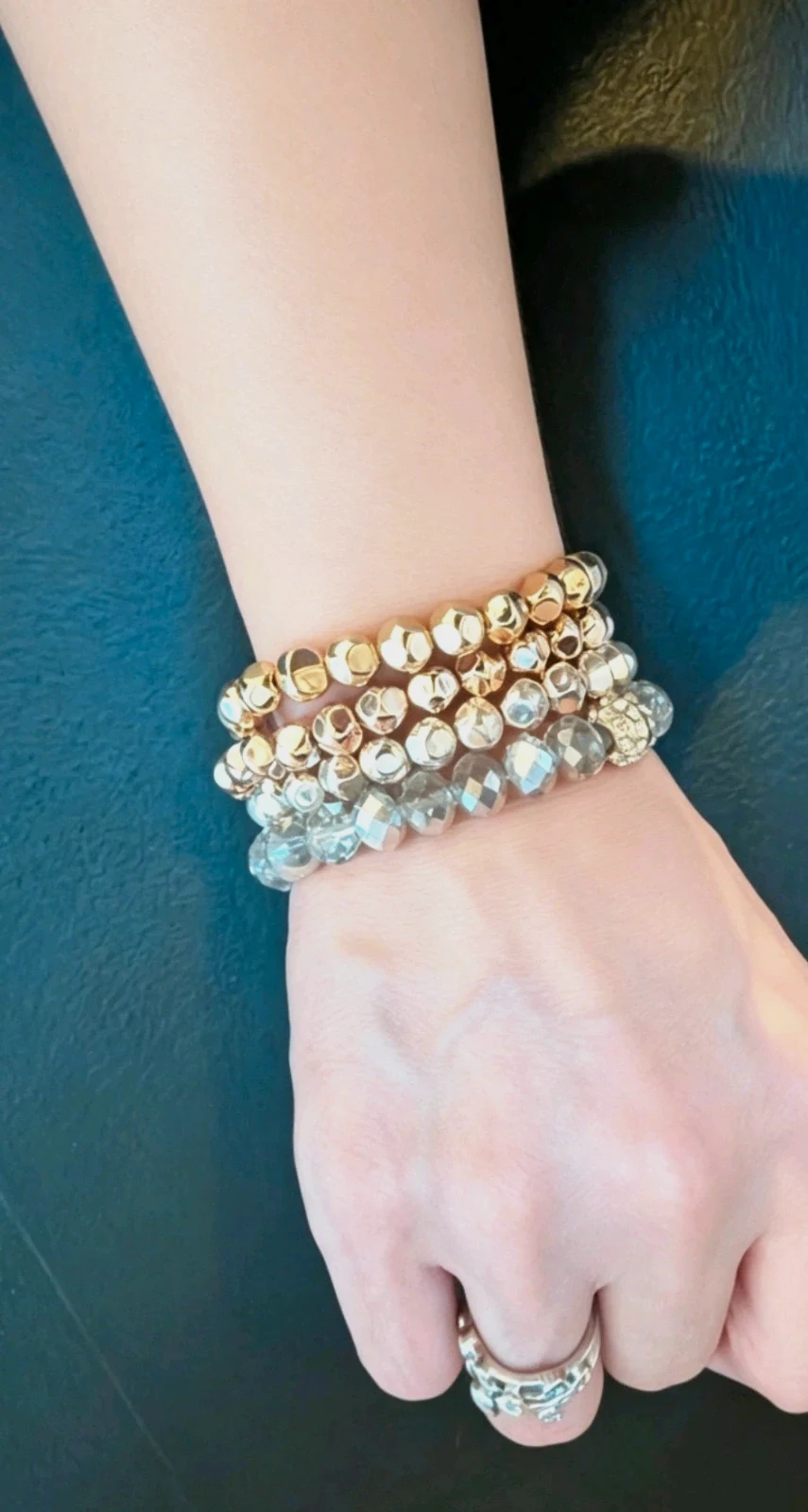 Per Una Sparkly Boho Bracelet Bundle – Rose Gold Gold Silver Crystal Worn Once Summer Festival Vibes