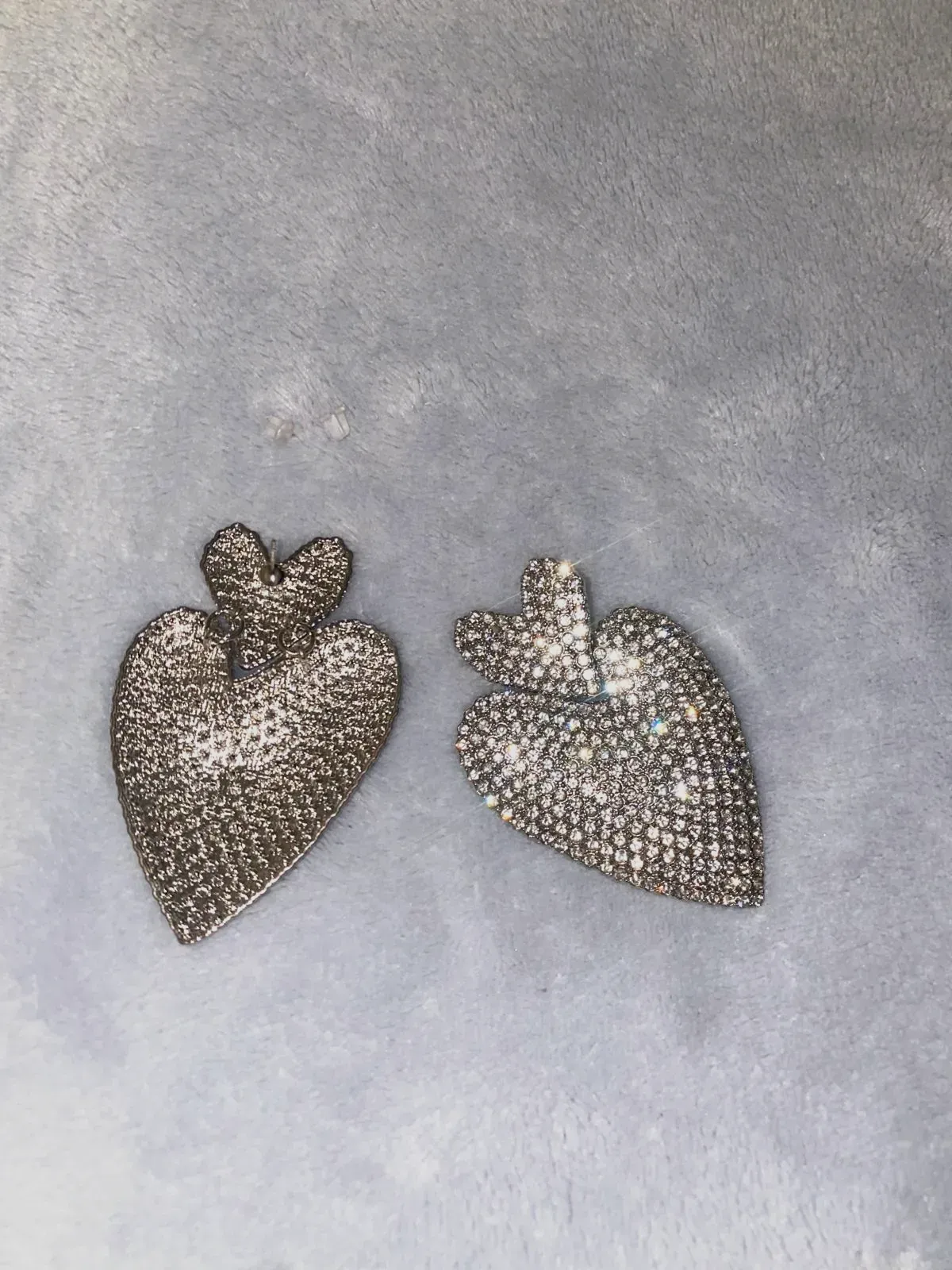 Glitter oorbellen met dubbel hart en strass – geen merk – taille Taille unique 3