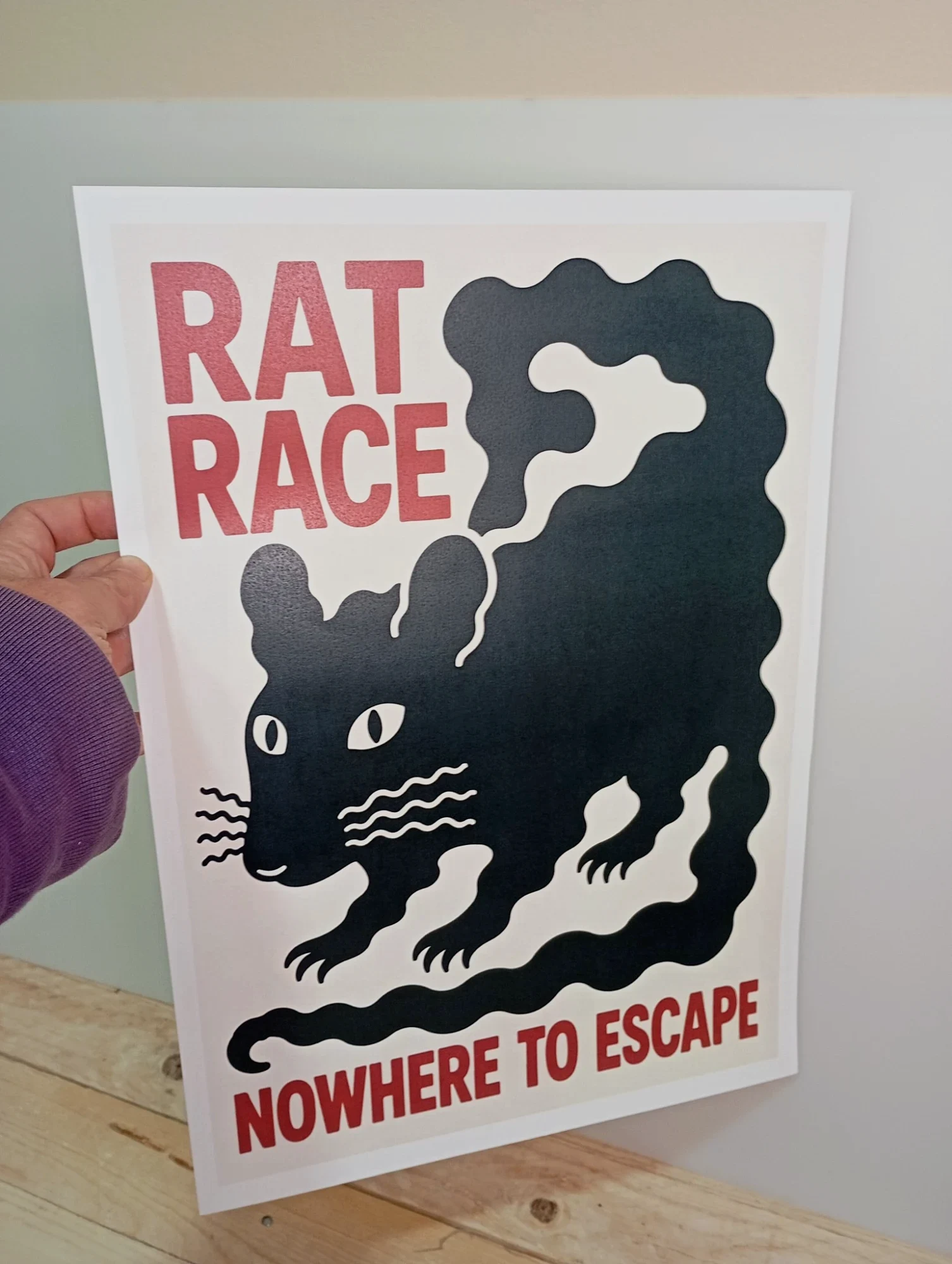 Rat race - Afiche decorativo moderno.Tamaño A3