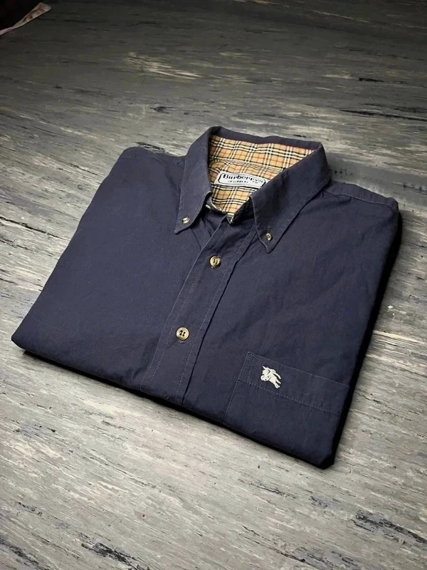Chemise Burberry vintage bleu marine - col 17½ - XL