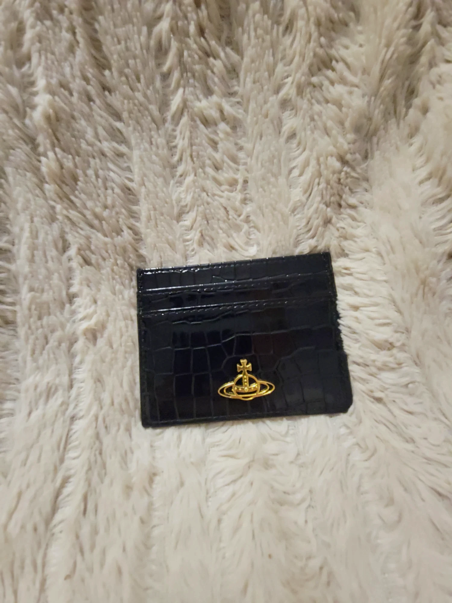 Porte-cartes en cuir effet crocodile Vivienne Westwood