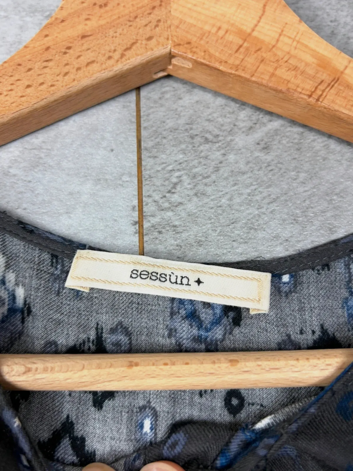 Sessùn femme robe Little Hawk taille S viscose imprimée bohème gris bleu – Sessun – taille S / 36 / 8 4