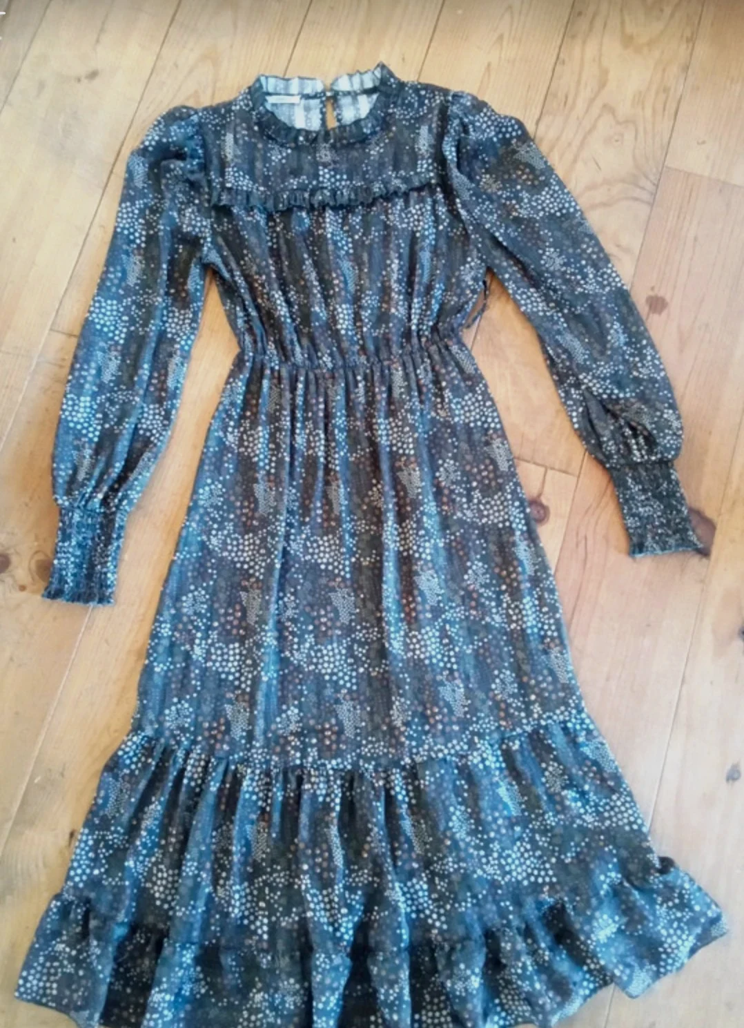 Robe longue fleurie à volant SENES – SENES – taille S