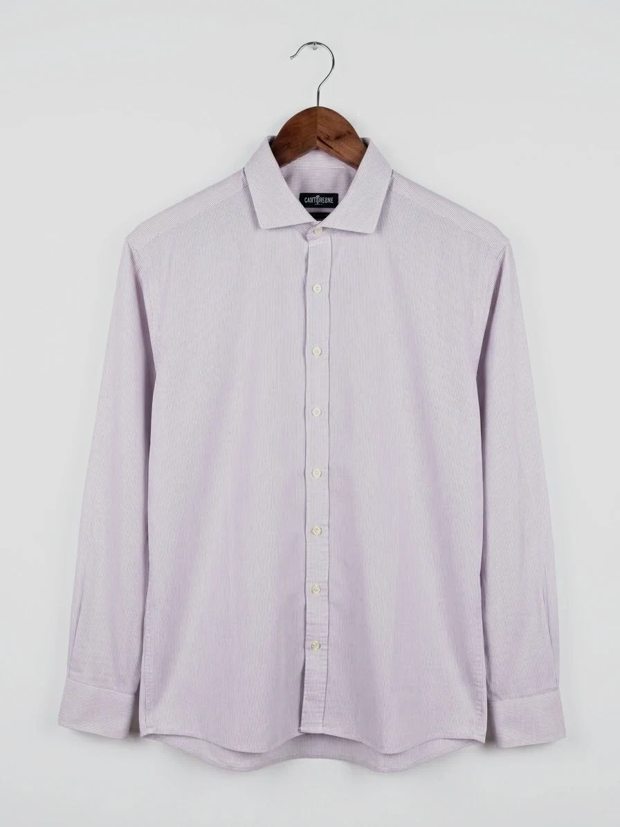 Chemise café coton Exclusive lilas taille L