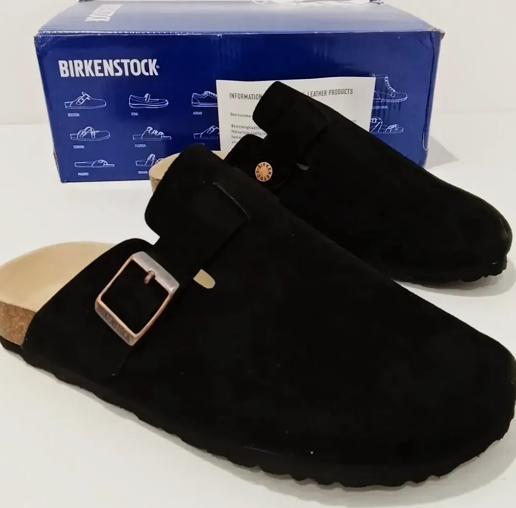 Birkenstock Boston Black Suede Clogs – Birkenstock – noir – taille EU 41 2