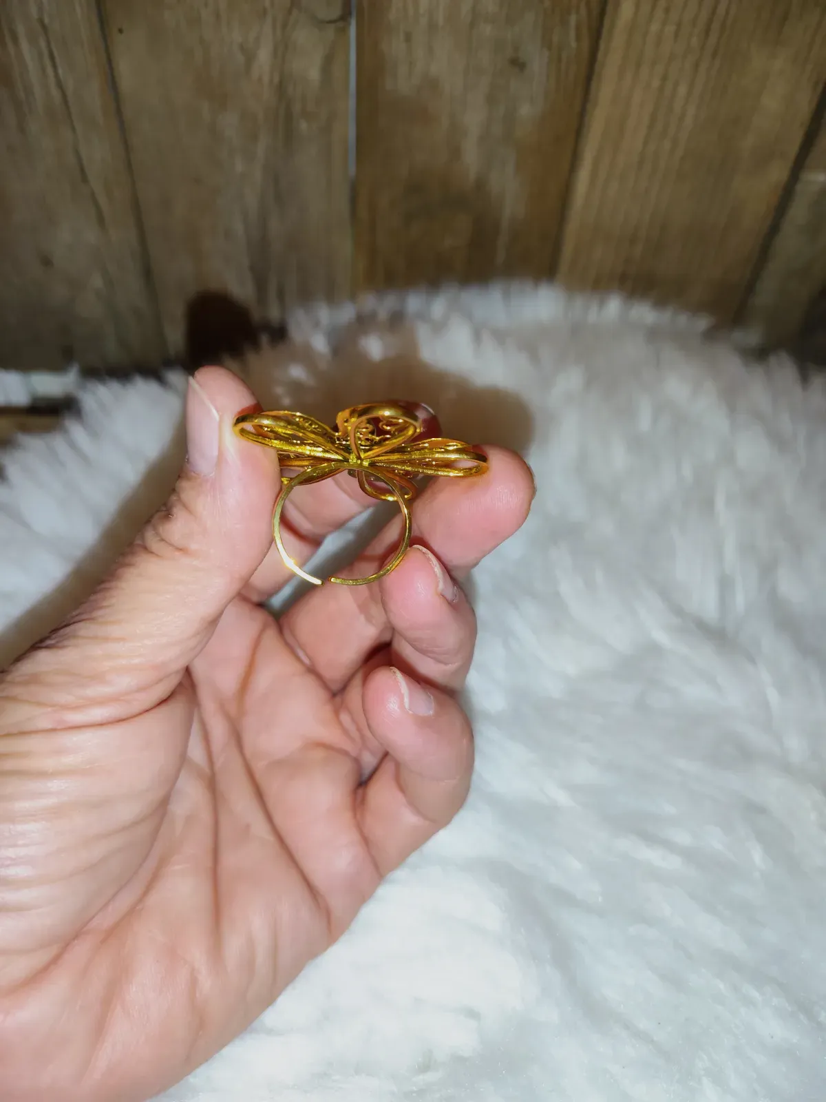 Bague fleur filigranée dorée ajustable – Éclat paris – taille S 2
