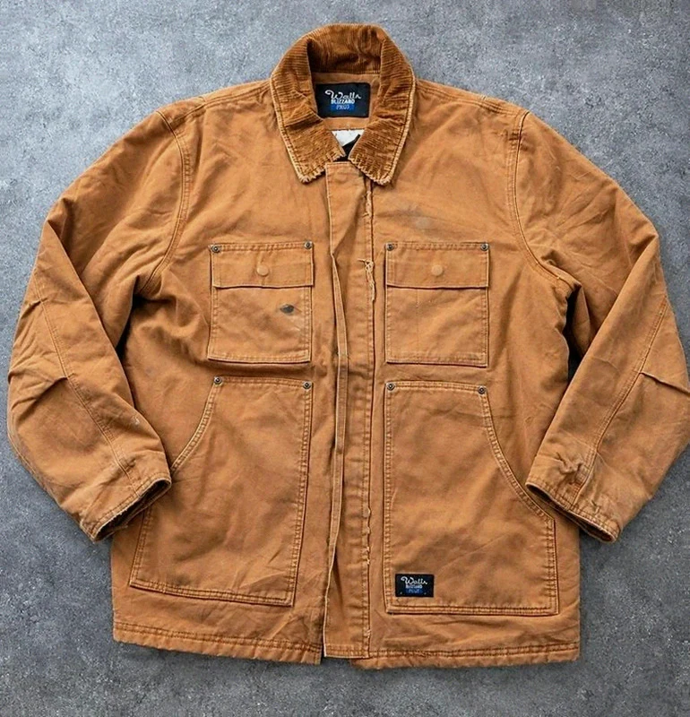 Veste workwear vintage Walls Blizzard Pruf L canvas marron chore jacket doublée