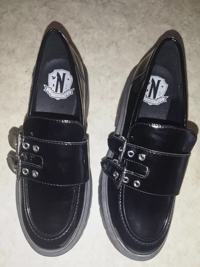 Wednesday Chaussures plateforme noires vernis – Wednesday – noir vernis – taille EU 39 6