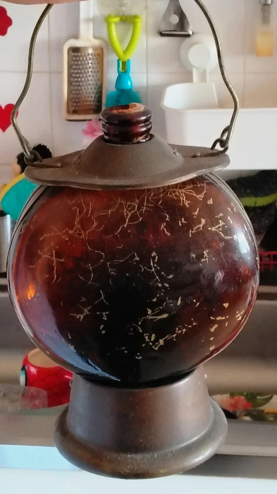 Carafe bouteille musicale vintage fonctionnelle – Lanterne verre ambré