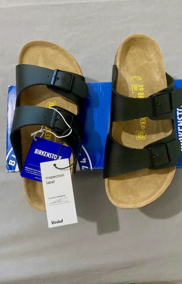 Sandales Birkenstock Arizona Noir Cuir Neuf Taille 39 Authentique – Birkenstock – noir – taille EU 39 2