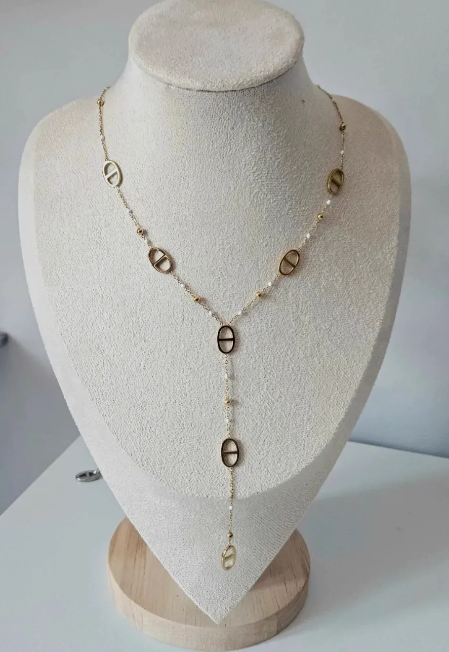 Collier Y tendance acier inoxydable  – Tendance – doré 2