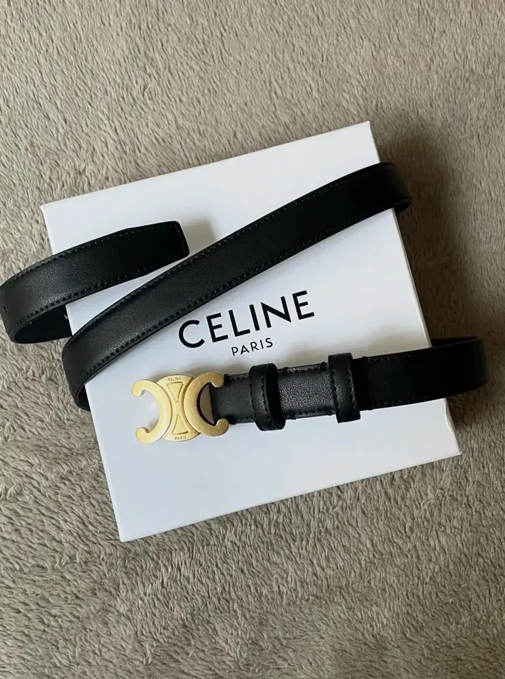 Ceinture Celine noire boucle dorée – Celine – noir – taille Taille unique 3