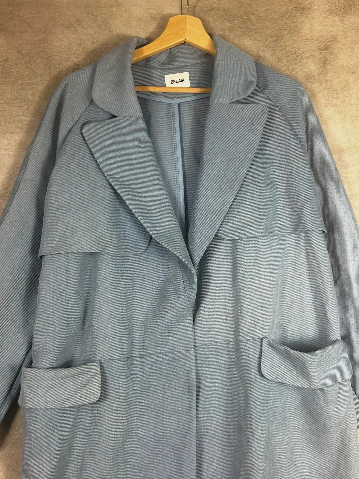 Bel Air femme manteau Malice taille 3 40 L trench long oversize coton bleu ciel Made in France – Belair – taille L / 40 / 12 3
