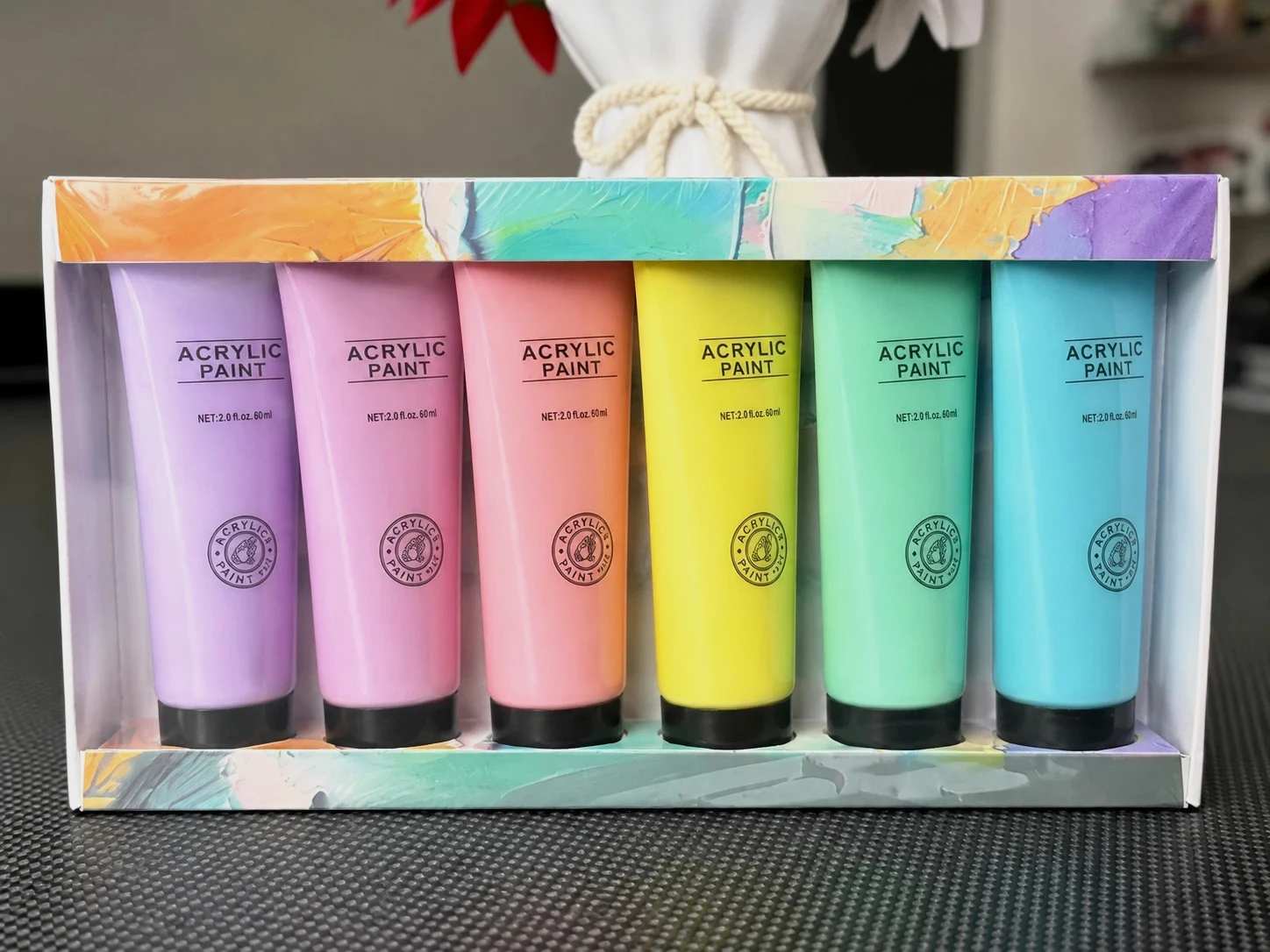 🎨 Lot de 6 peintures acryliques couleurs pastel – Neuf – Lanxi