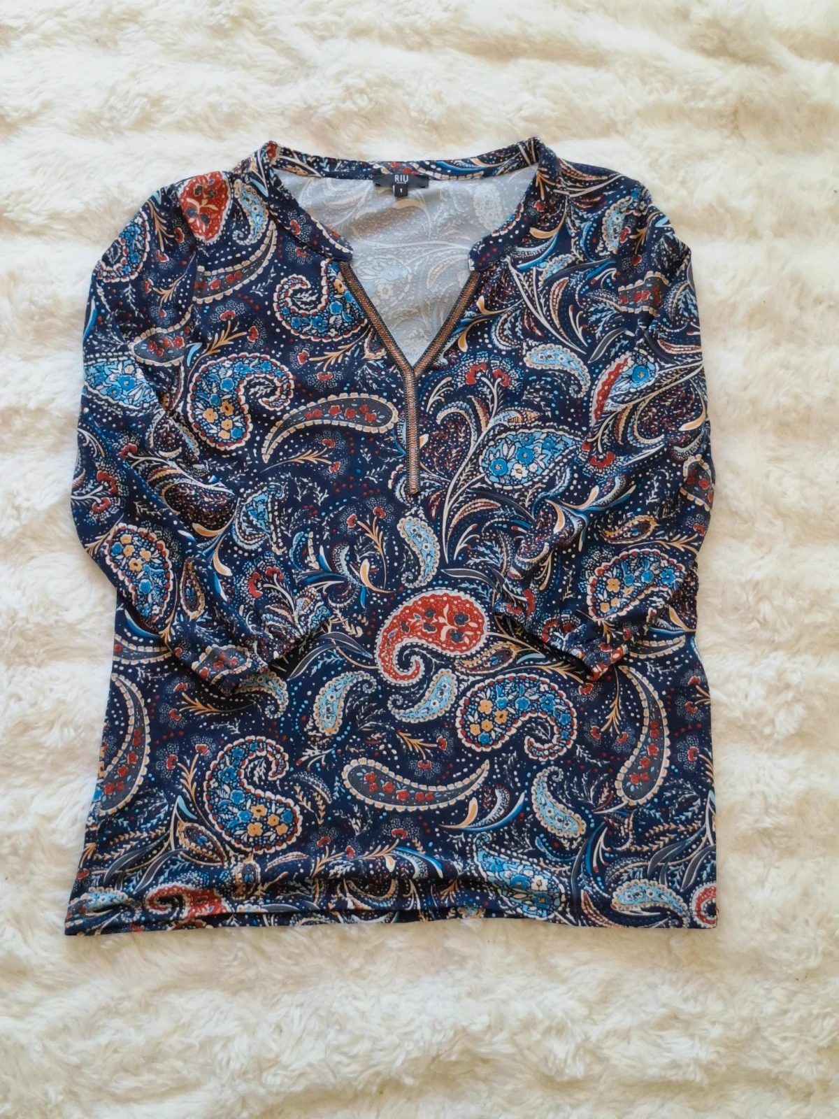 T-shirt / Blouse Fluide Riu Paris Imprimé Paisley / Cachemire T.1 / S