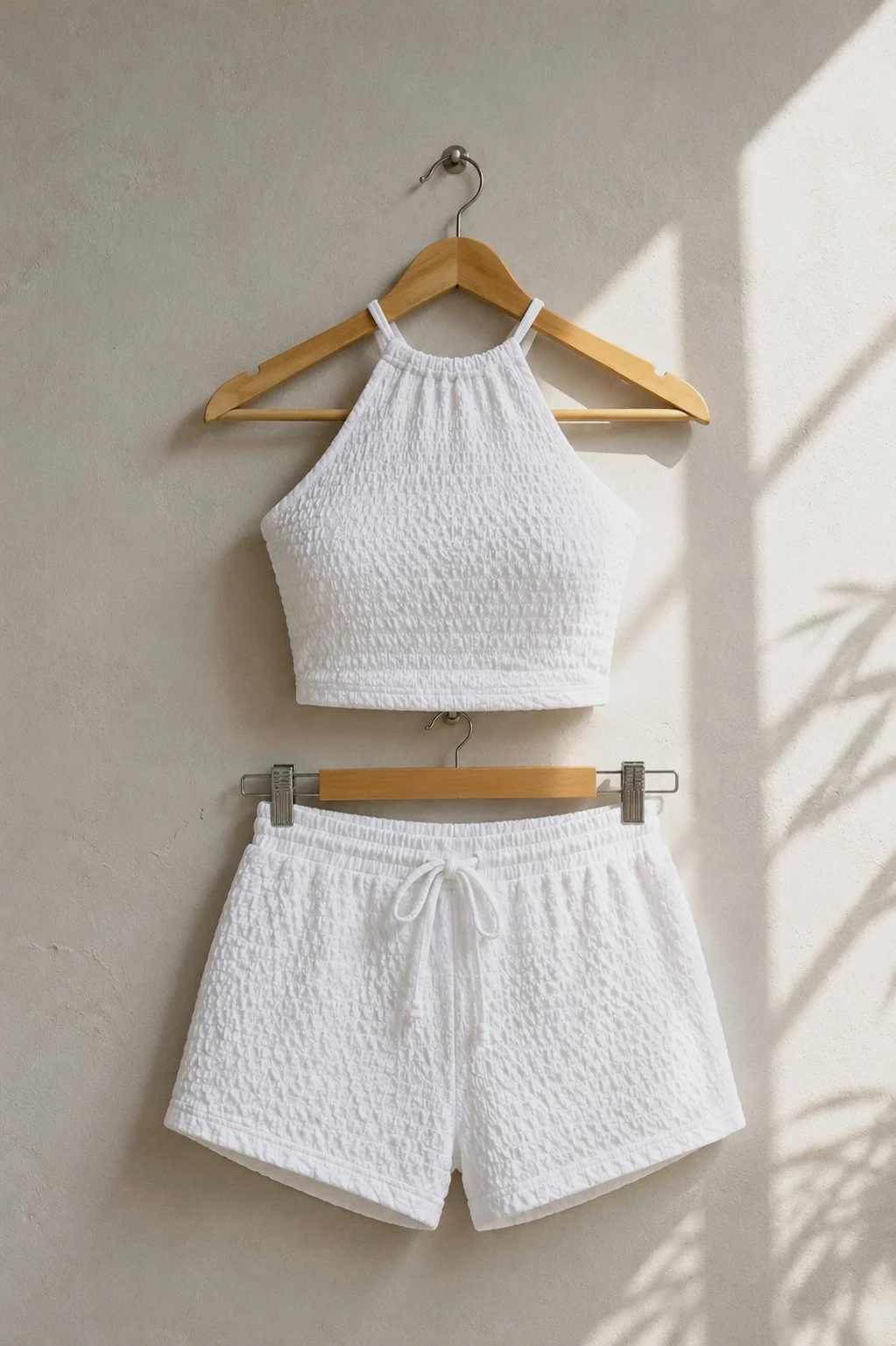 Ensemble blanc d’été 2 pièces – Débardeur & short