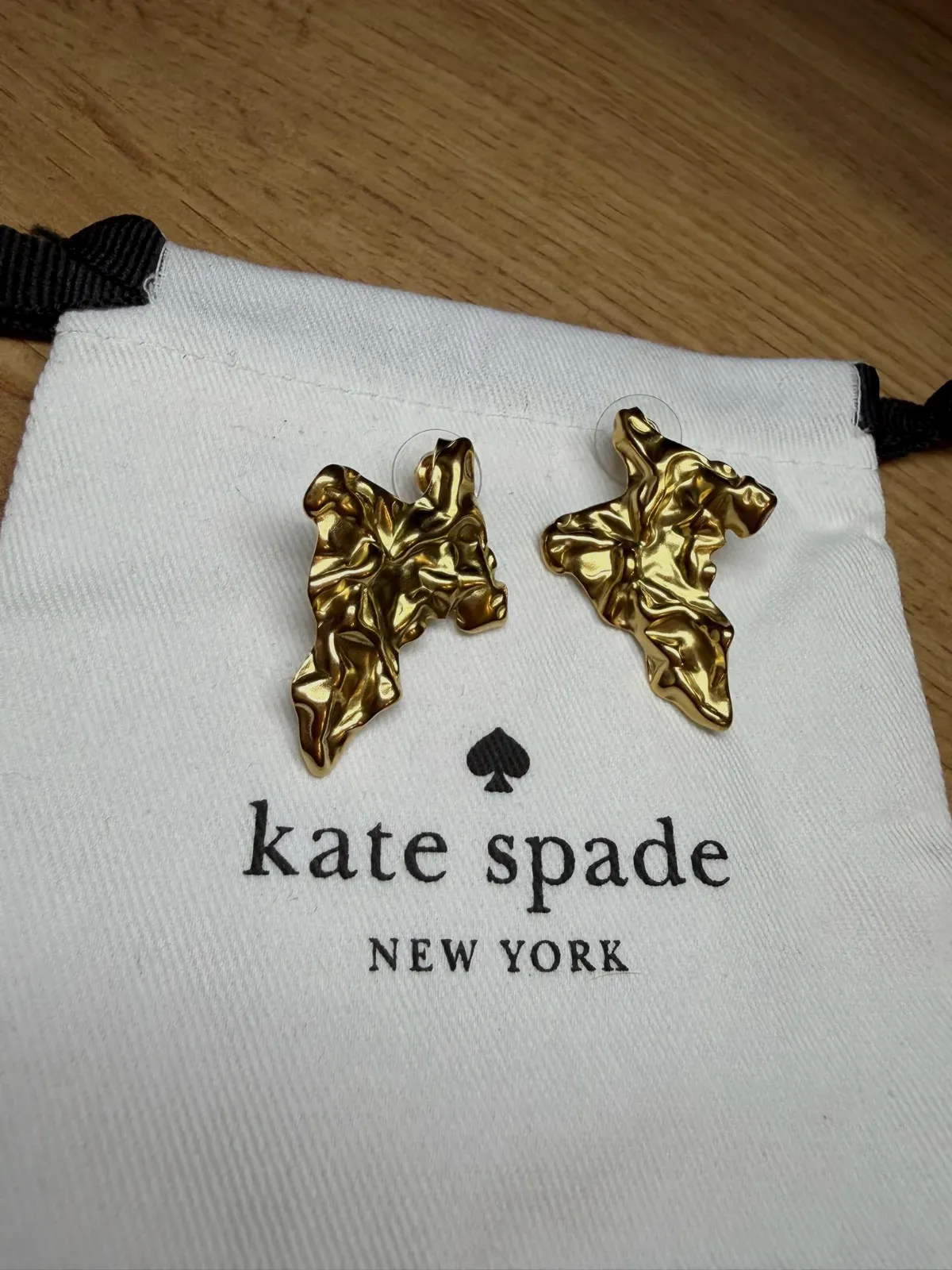 Boucles d'oreilles Kate Spade dorées martelées – kate spade – doré – taille Taille unique 5