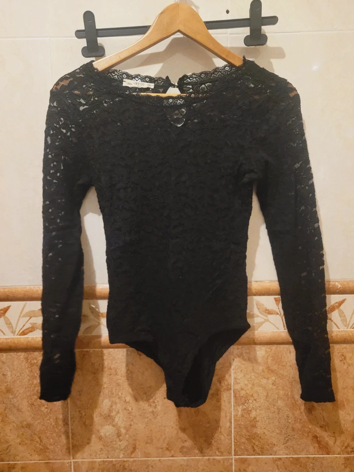 Body negro de encaje - Talla S -