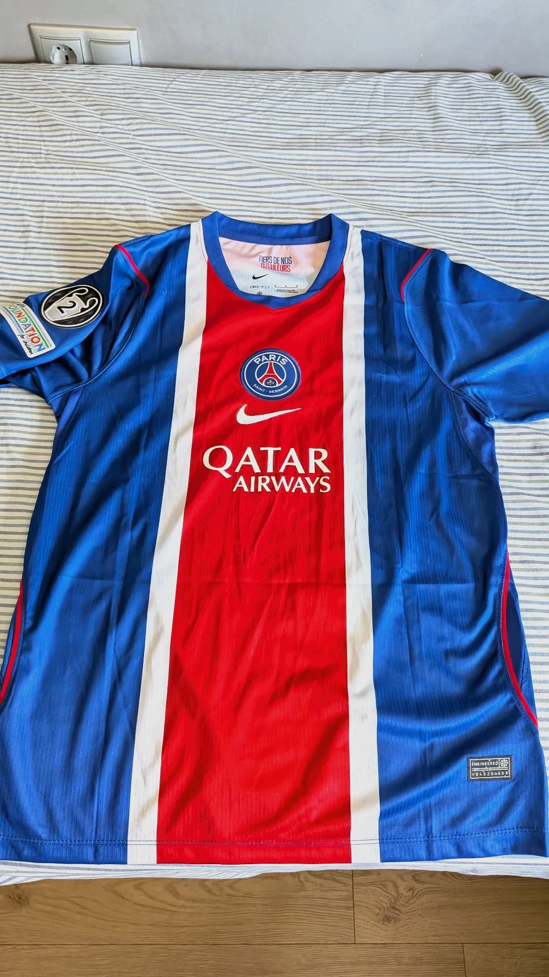 PSG D. Doué #14 – Blue jersey – 25/26 Season – Nike – taille M
