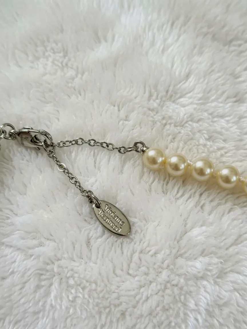 Collier perles avec pendentif strass – Vivienne Westwood – blanc – taille Taille unique 3