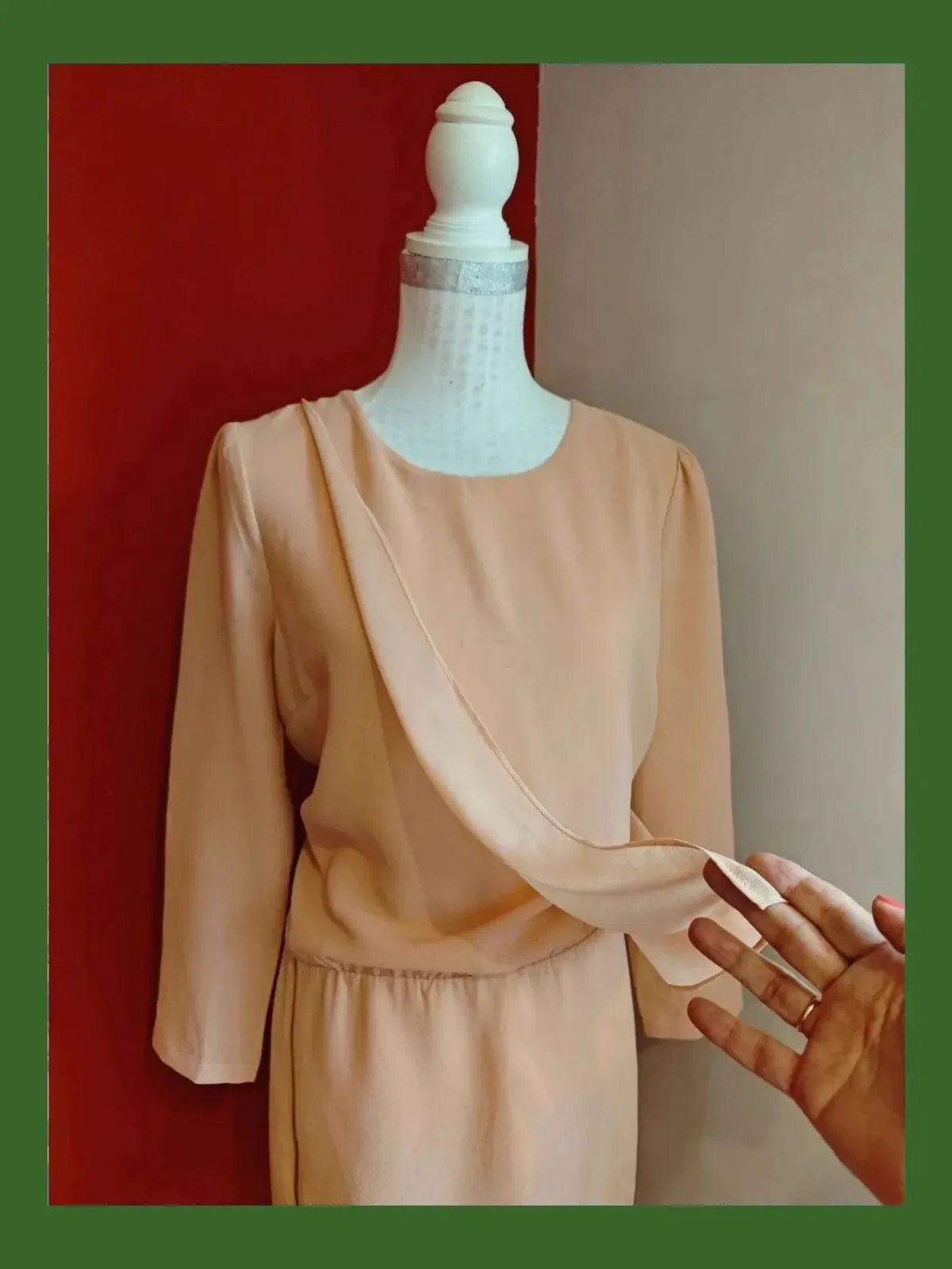 🌺 Vestido tono naranja pastel con volante de gasa delante y cremallera lateral en falda – MD WOMAN – taille L / 40 / 12 4
