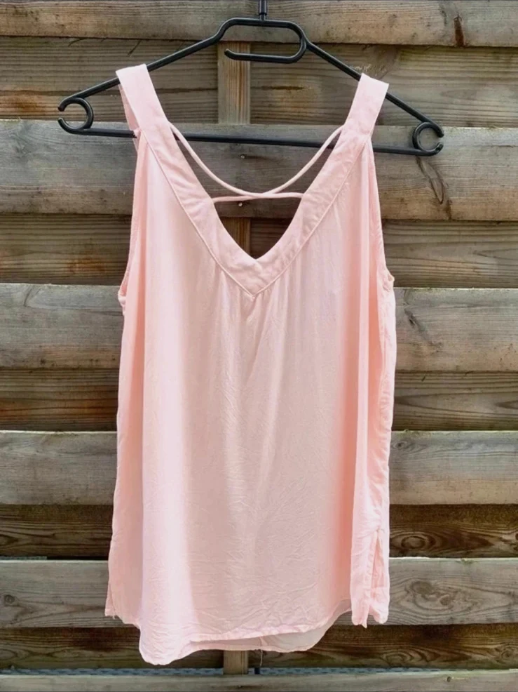 Débardeur fluide rose poudré Amisu – Taille S