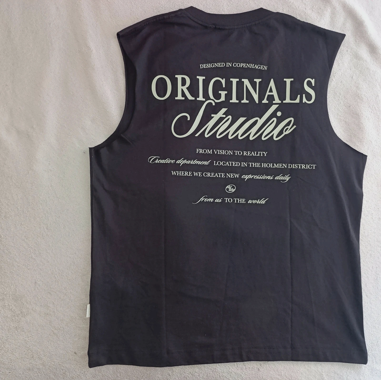 Camiseta Sin Mangas Jack & Jones Negra para Hombre Talla L