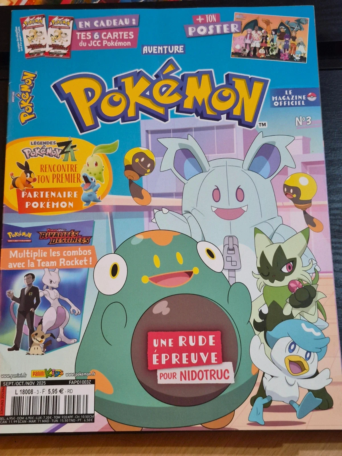 Magazine Pokémon Aventure N°3 (2025) + Poster sans cartes