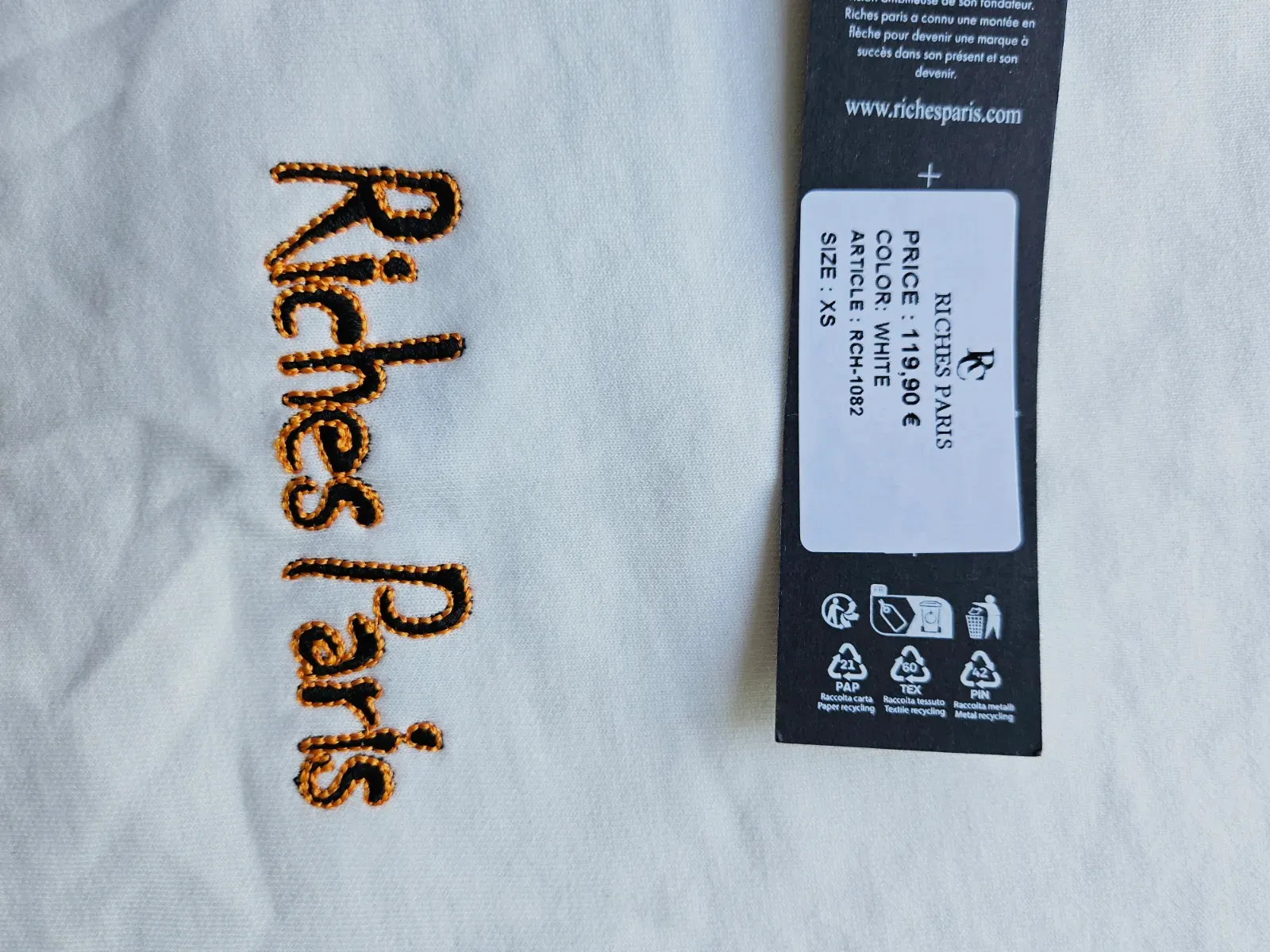 Teeshirt riche  – Riches Paris – blanc – taille XS 2