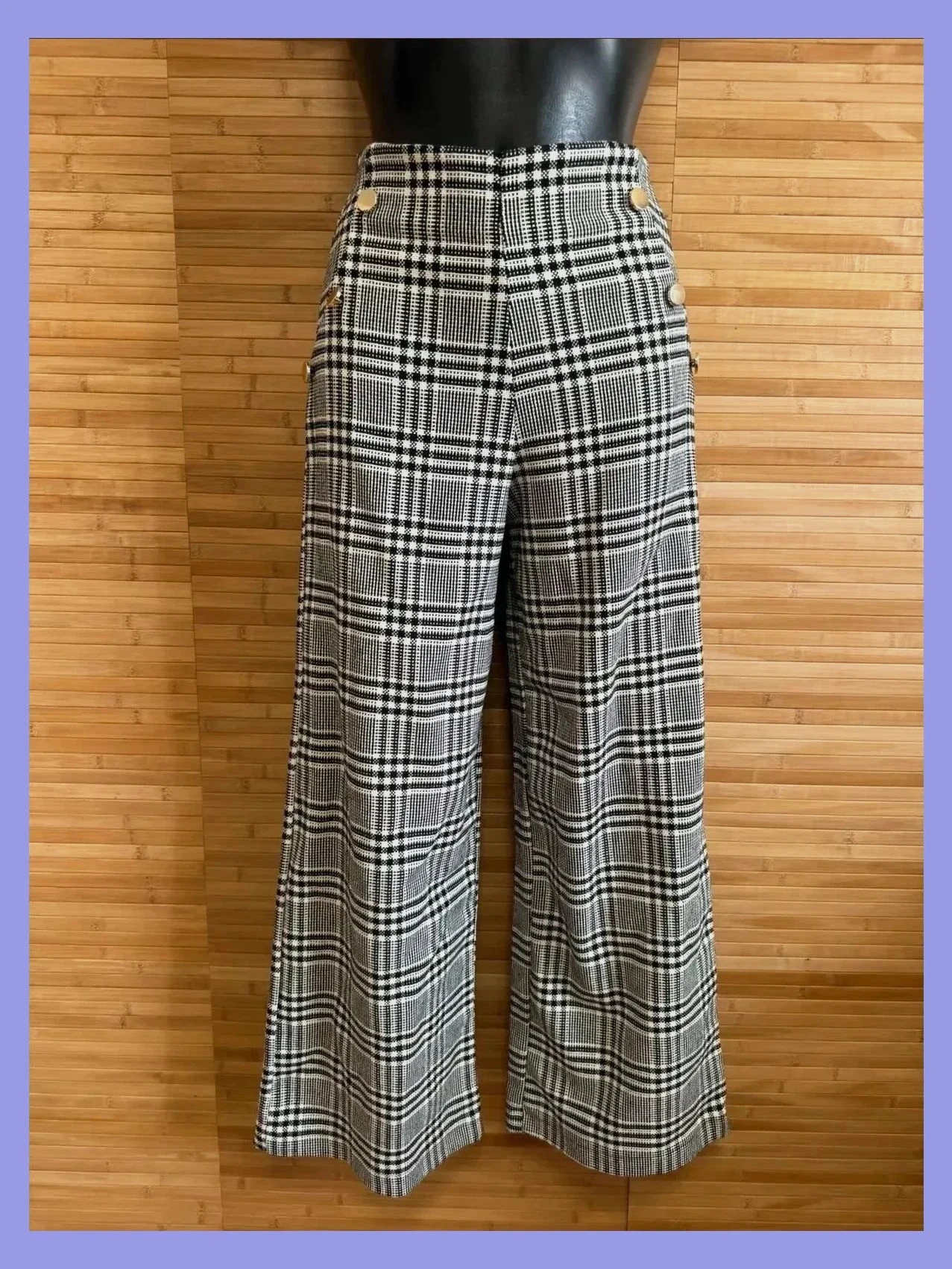 Pantalones cuadros croped anchos talla S 😍