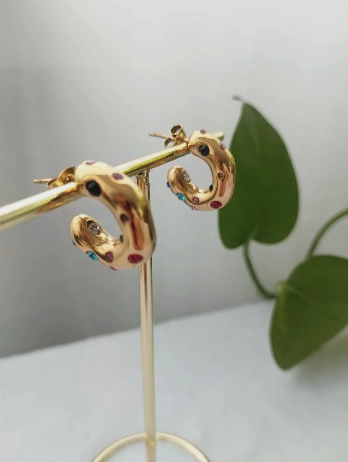 Pendientes burbuja colores, acero inoxidable