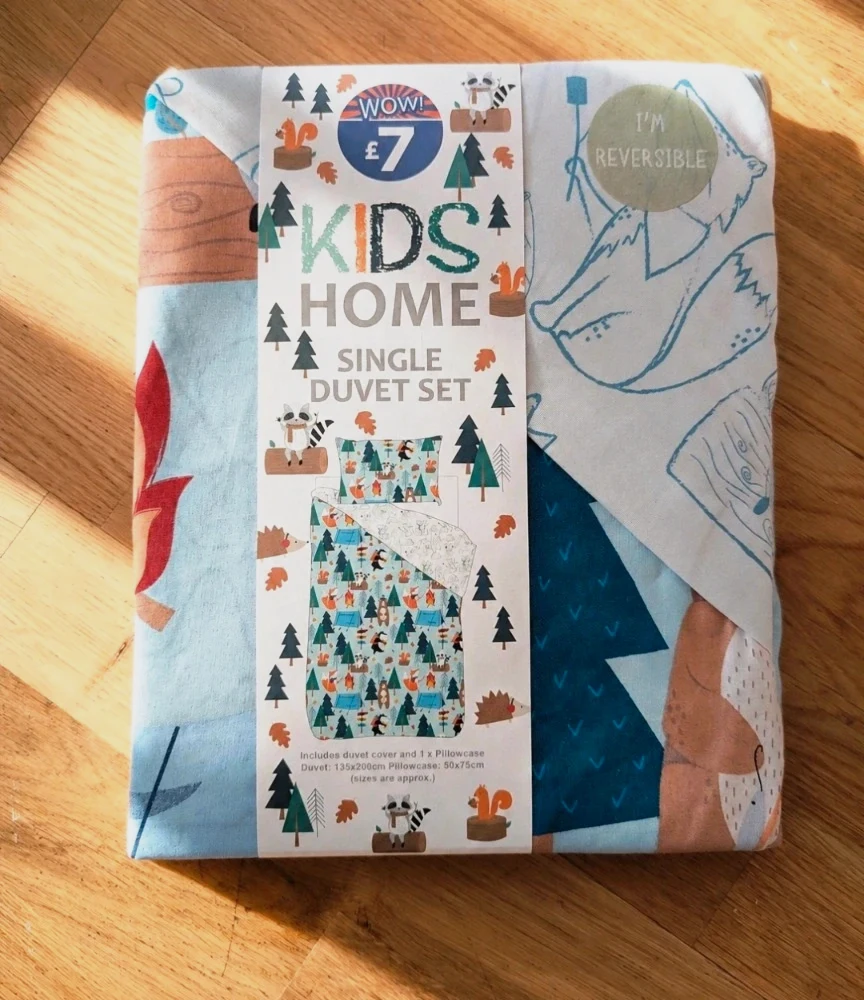 New Kids Woodland Single Duvet Set Reversible